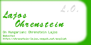 lajos ohrenstein business card